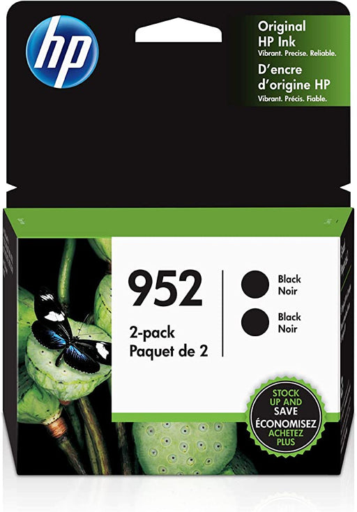 HP 952 | 2 Ink Cartridges | Black F6U15AN | Works with HP OfficeJet Pro 7700 Series, 8200 Series, 8700 Series | 3YP21AN