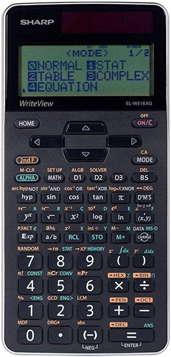 Sharp EL-W516XGB-SL Advanced WriteView 4-Line Scientific Calculator, Black