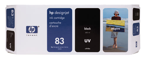 C4940A HP #83 BLACK UV INK CARTRIDGE FOR DESIGNJET 5000 SERI