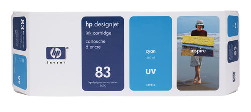 C4941A HP #83 CYAN UV INK CARTRIDGE FOR DESIGNJET 5000 SERIE