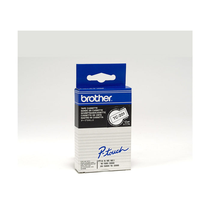 Tc201 Brother Tc201 Ptouch Tape 12mm Black on White