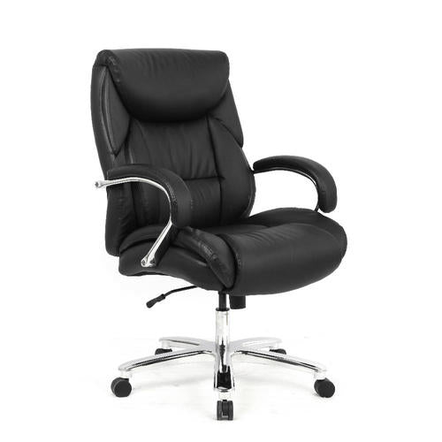 Luxury Black Leather High Back Office Chair