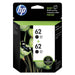 HP 62 | 2 Ink Cartridges | Black | Works with HP ENVY 5500 Series, 5600 Series, 7600 Series, HP OfficeJet 200, 250, 258, 5700 Series, 8040 | C2P04AN