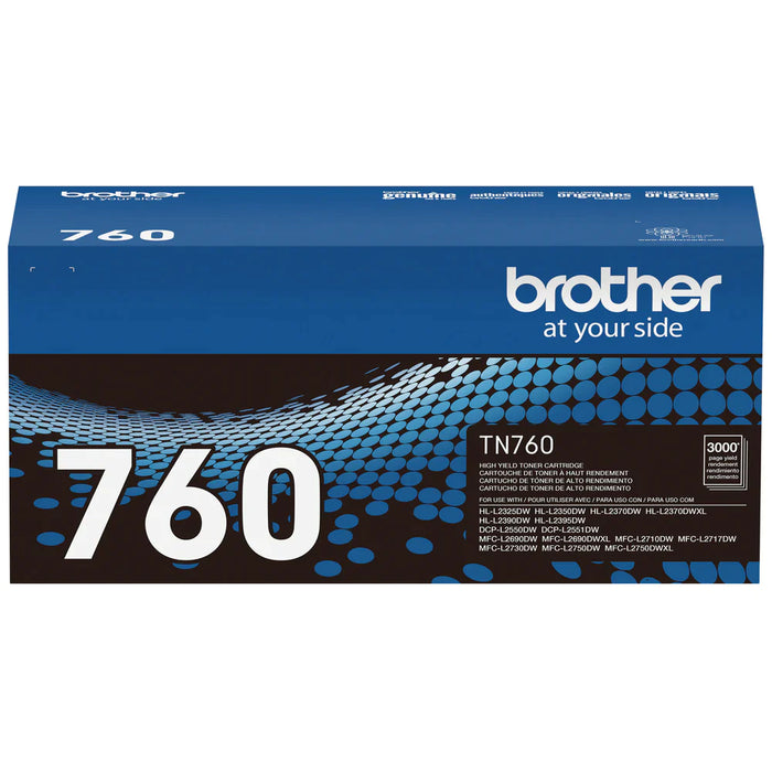 Brother TN760 Black Toner Cartridge, High Yield
